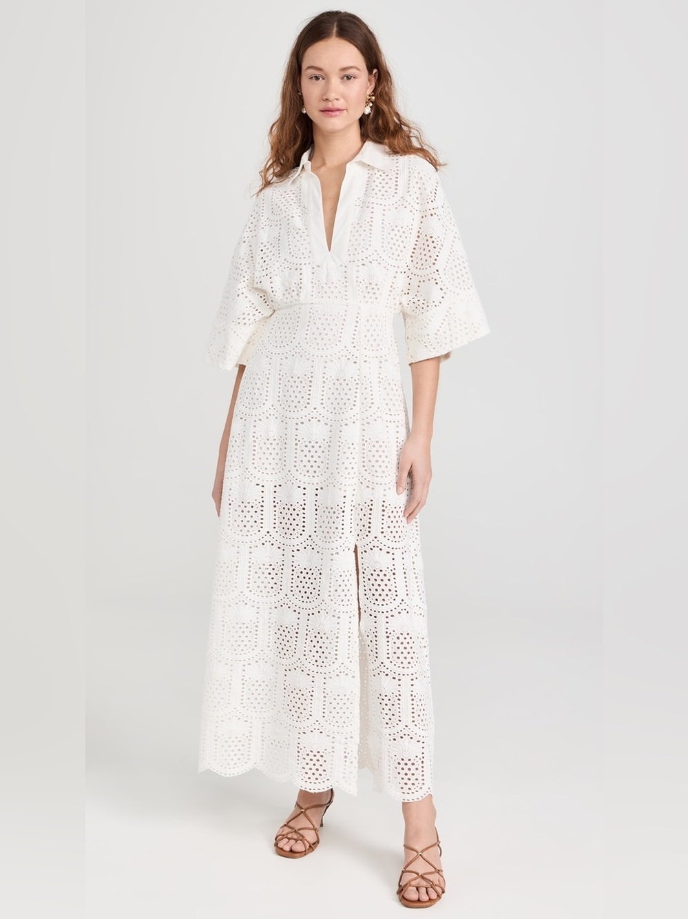 Sundress Soldee Eyelet Midi Dress White